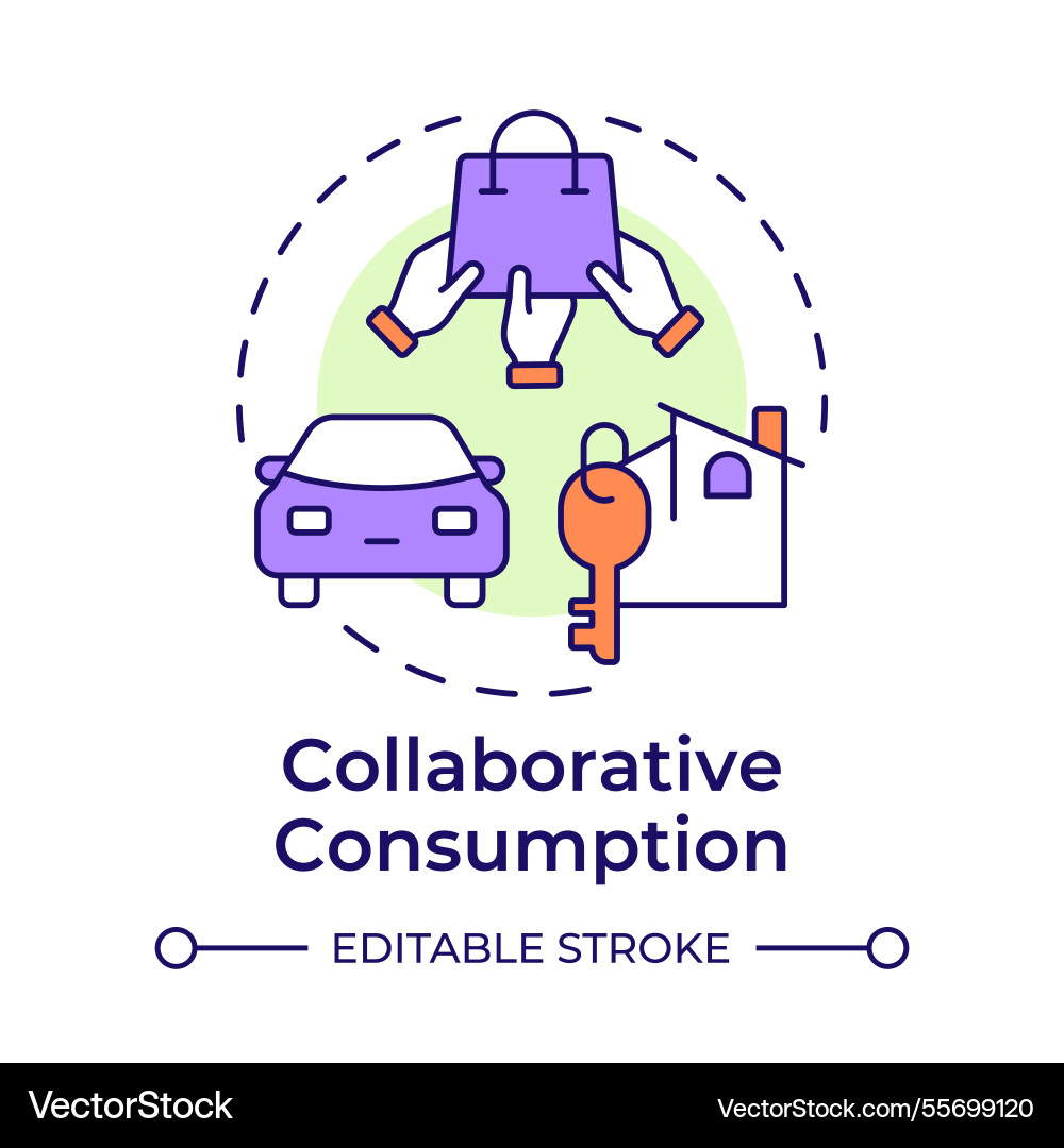 Collaborative consumption multi color concept icon Collaborative consumption multi color concept icon vector image