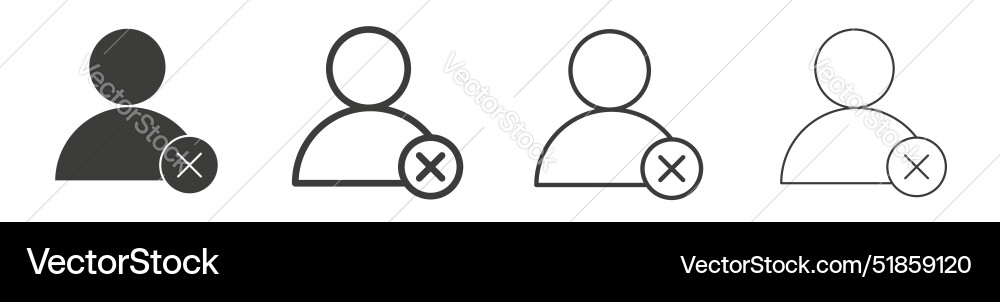 Delete user line icon collection restricted Delete user line icon collection restricted vector image
