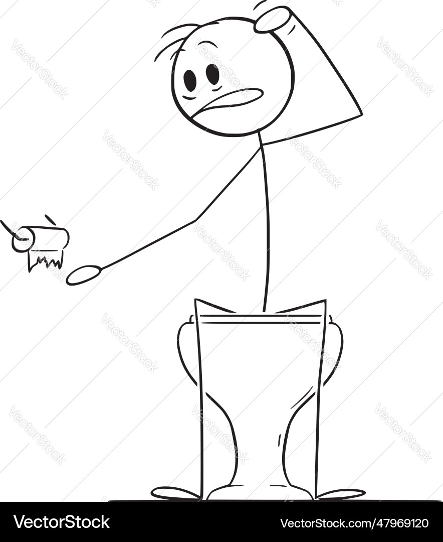 Frustrated Person with Empty Toilet Paper Roll – Royalty-Free Vector |  VectorStock, image size:884x1080