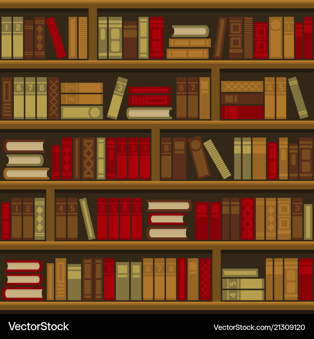 Library Bookshelf Background vector image