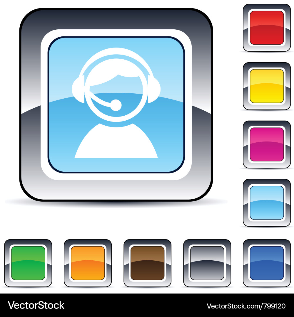 Operator square button vector image