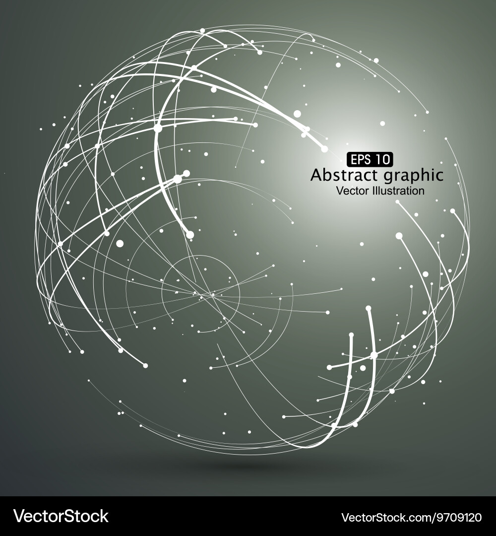 Point and curve constructed the sphere wireframe vector image