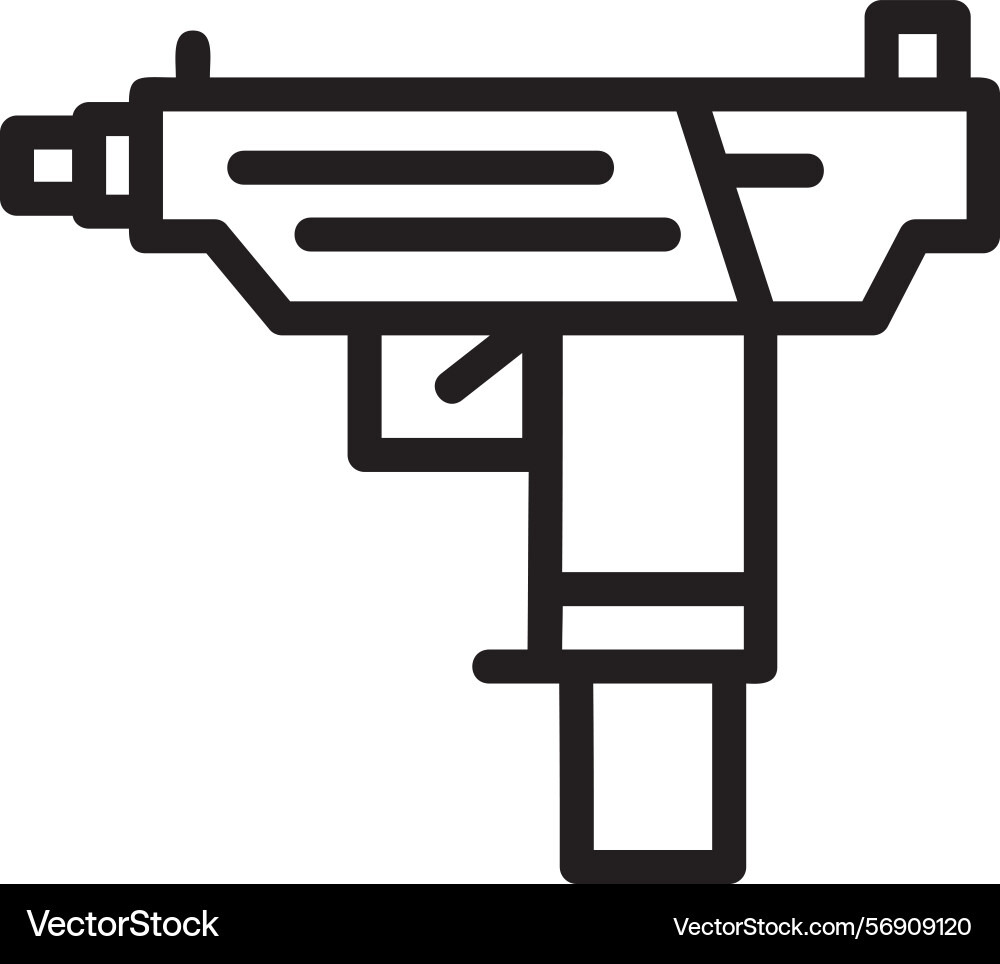 Submachine gun linear style icon design Vector Image
