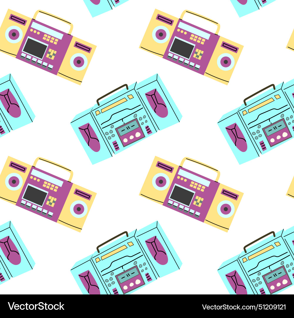 90s retro elements seamless pattern style 90s retro elements seamless pattern style vector image