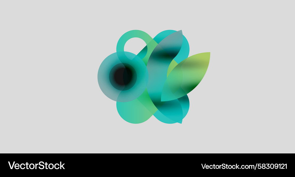 Abstract fluid shapes overlap creating vibrant Vector Image