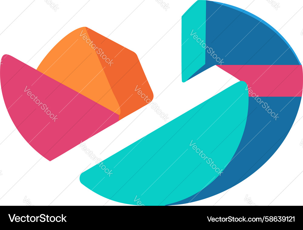 Abstract Overlapping Pie Chart Vector Image