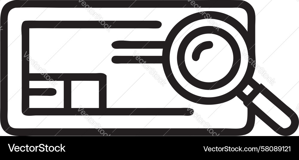 Document Search Icon - Data Retrieval Vector Image