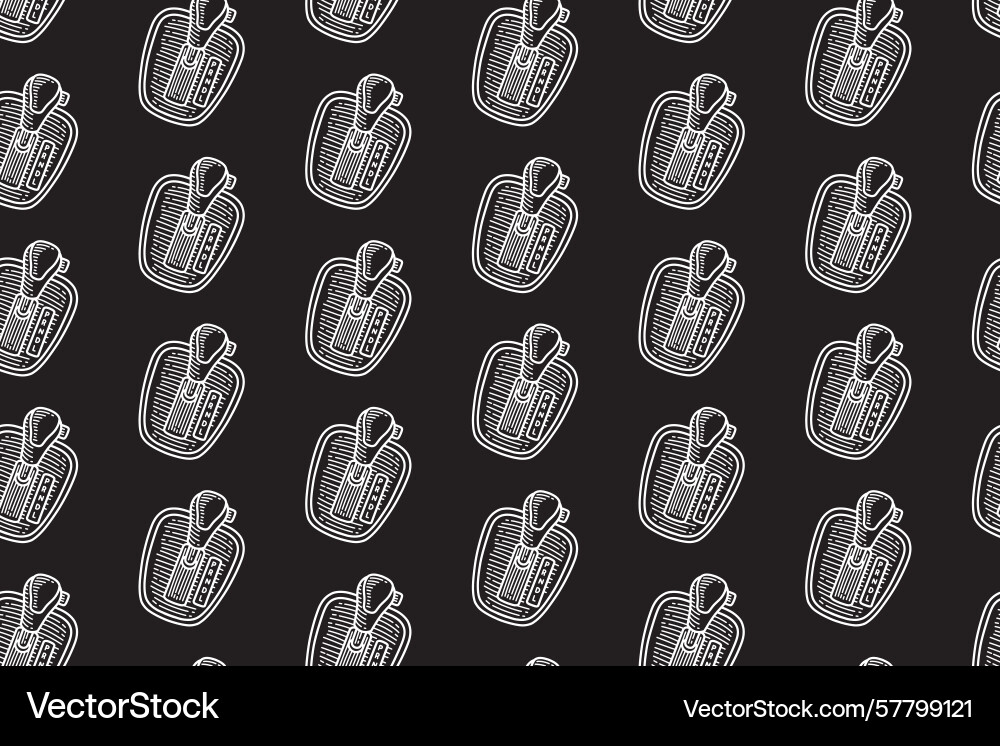 Gearshift handle engraving seamless pattern Gearshift handle engraving seamless pattern vector image
