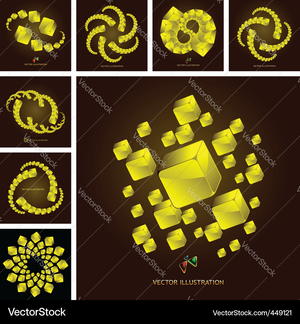 Gold Block Abstract Background Vector Image