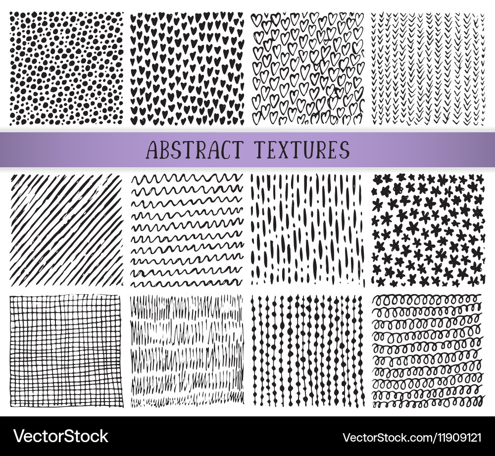 Hand Drawn Ink Texture Set - Abstract Patterns vector image