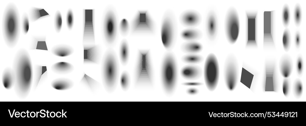 Shadows isolated set of round and square shadow Shadows isolated set of round and square shadow vector image