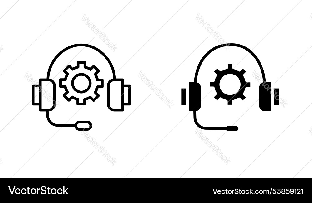Technical support icon set Vector Image