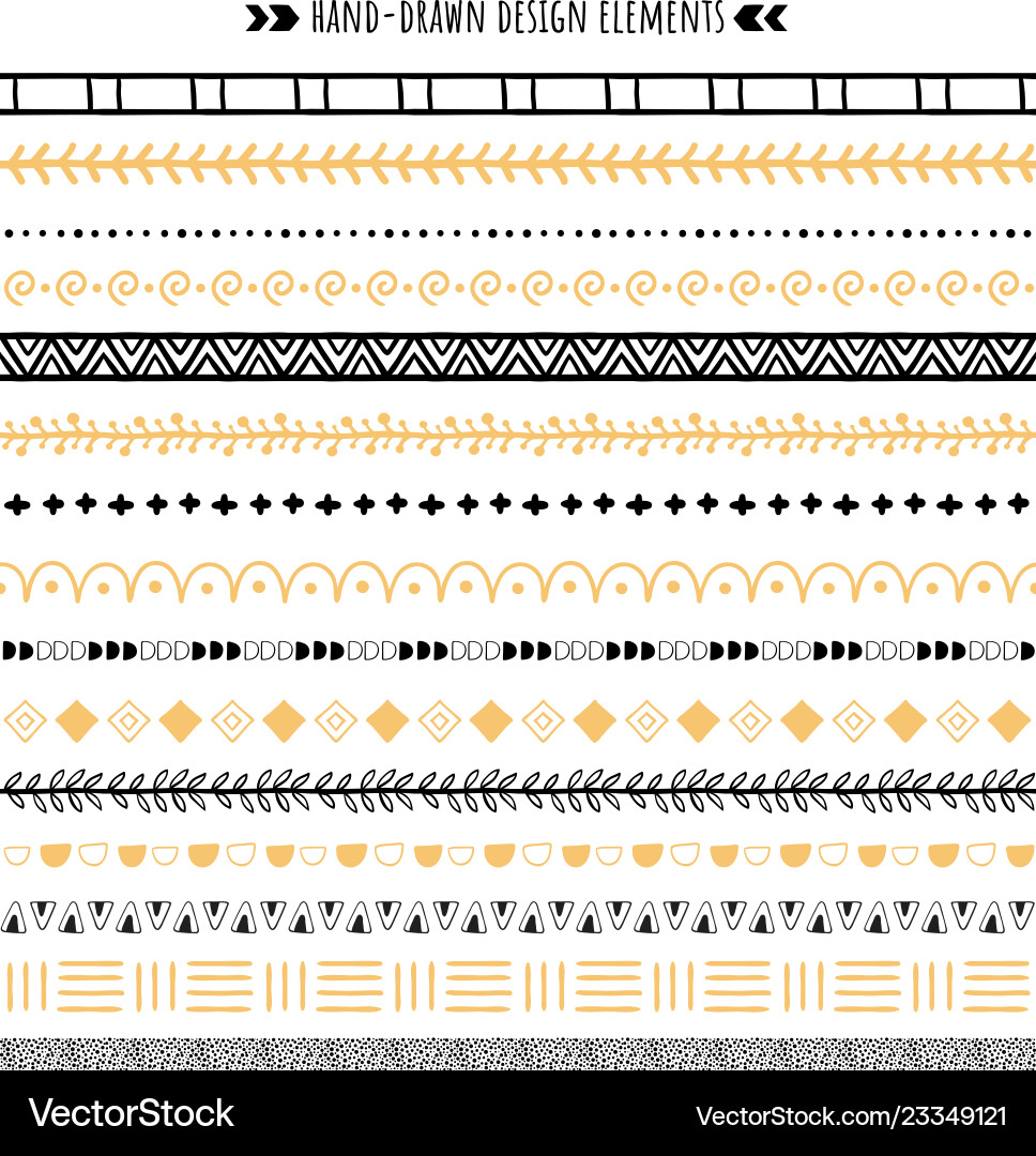 Tribal brush hand drawn ethnic ornaments aztec Tribal brush hand drawn ethnic ornaments aztec vector image
