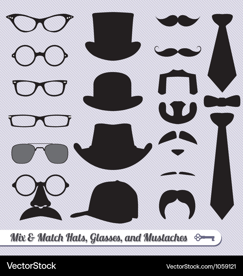 Vintage Glasses & Accessories vector image