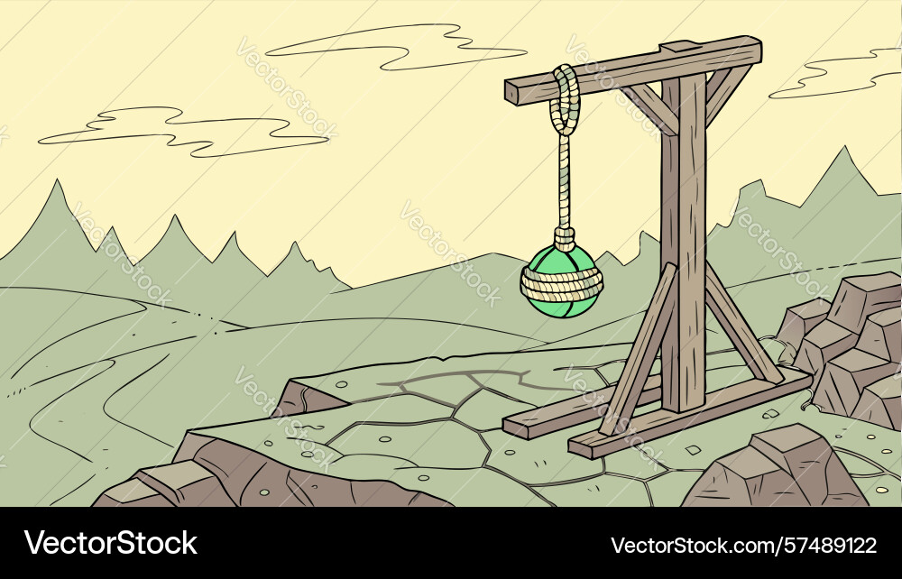 Gallows-like structure with a sphere hanging Vector Image