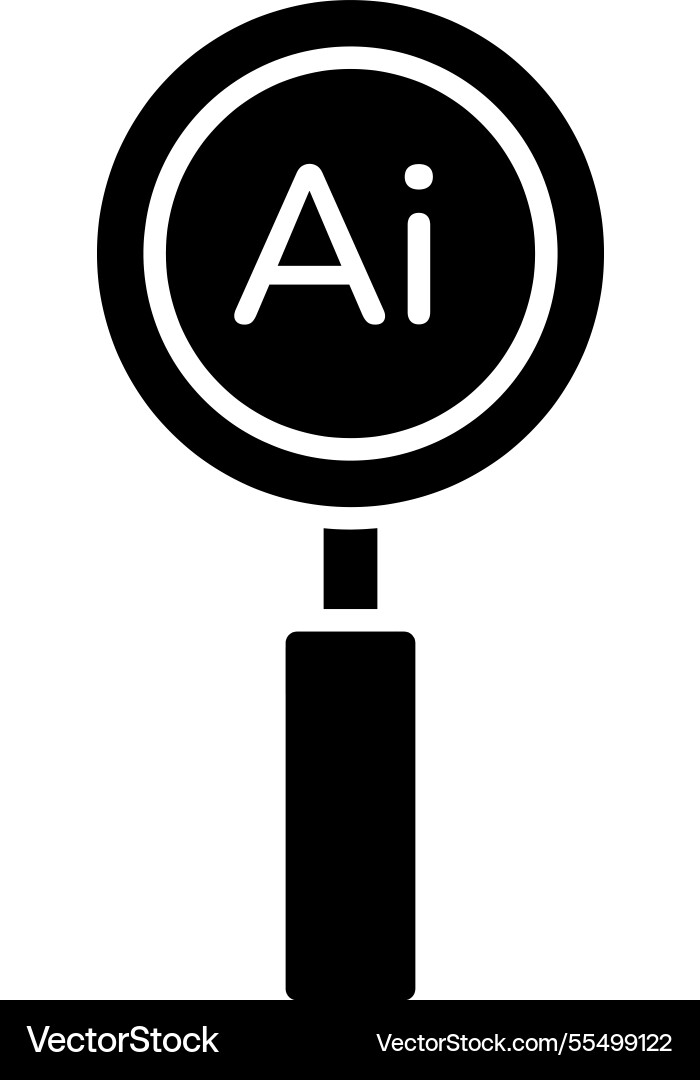 Generative ai magnifying icon Vector Image