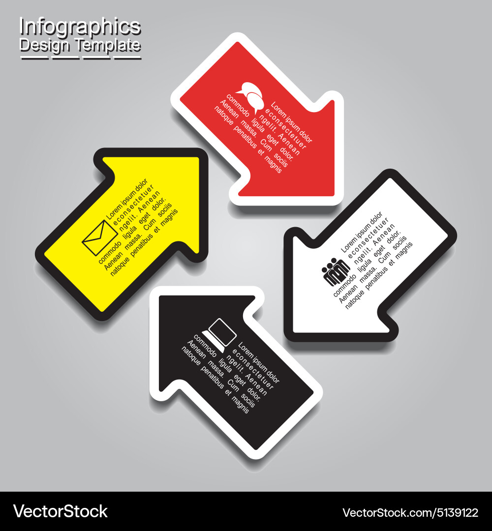 Infographic report template with arrows and text vector image