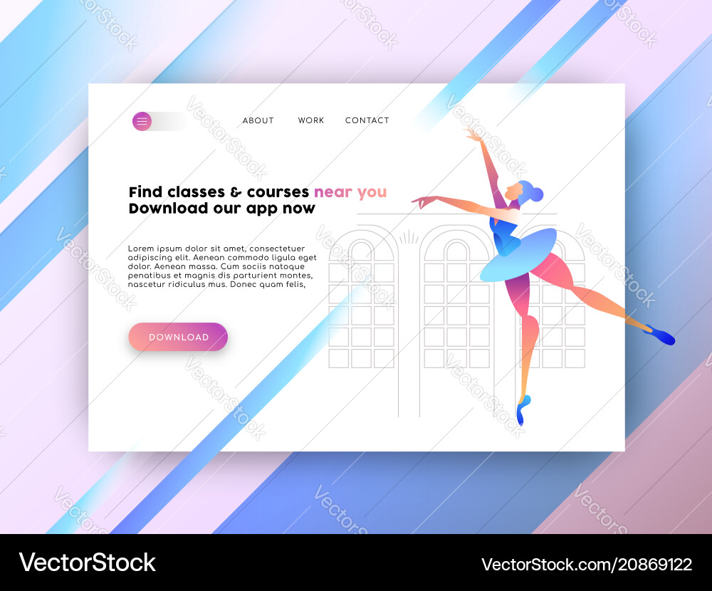 Internet web app landing page for online website Internet web app landing page for online website vector image