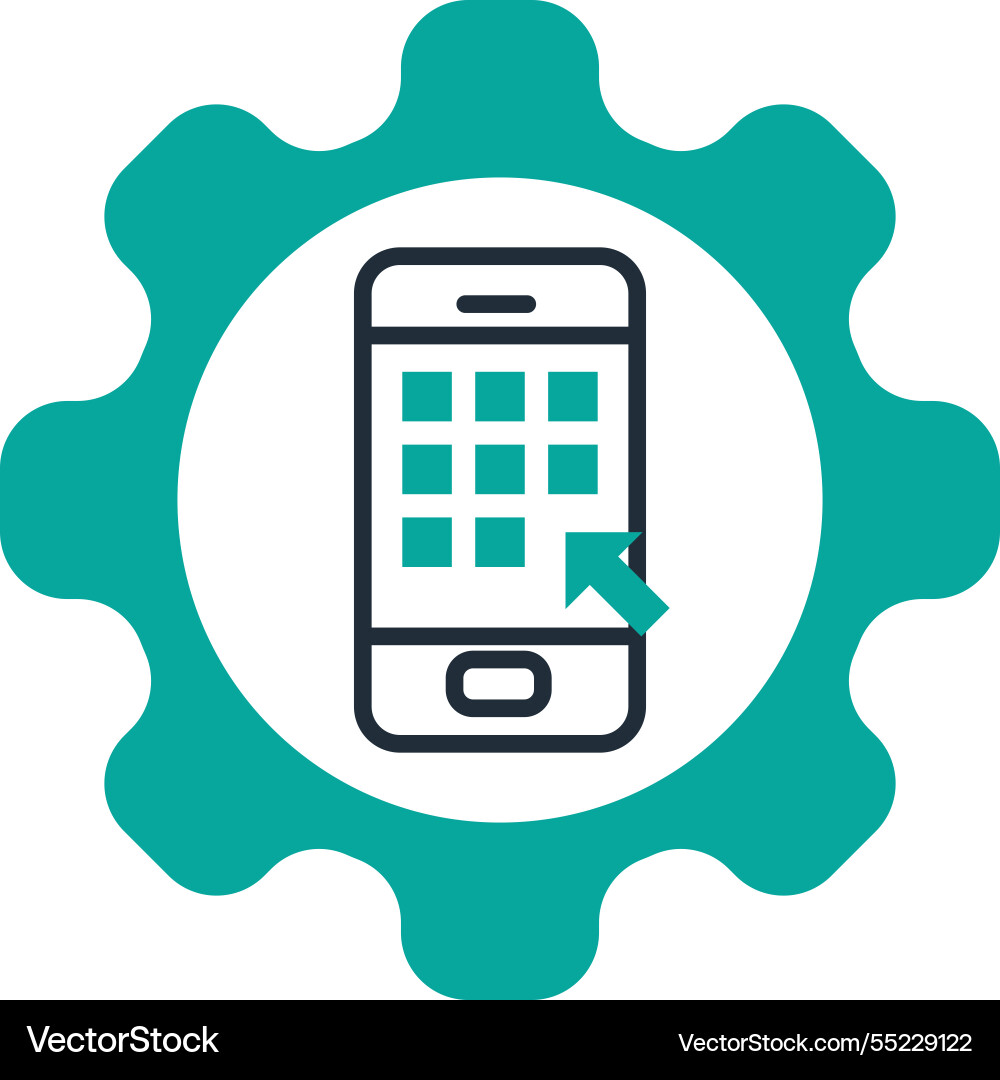 Mobile app settings and configuration vector image