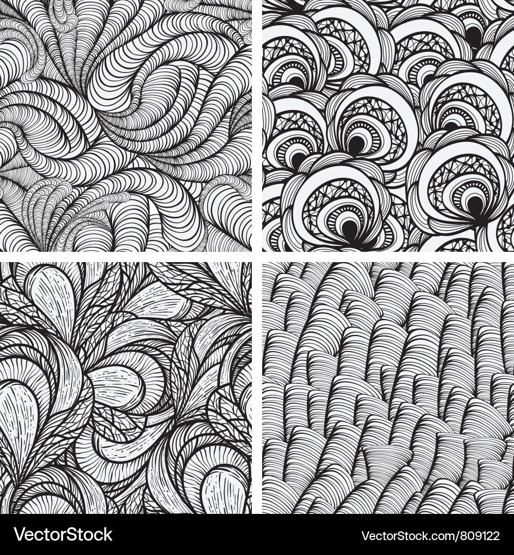 Monochrome Pattern Collection vector image