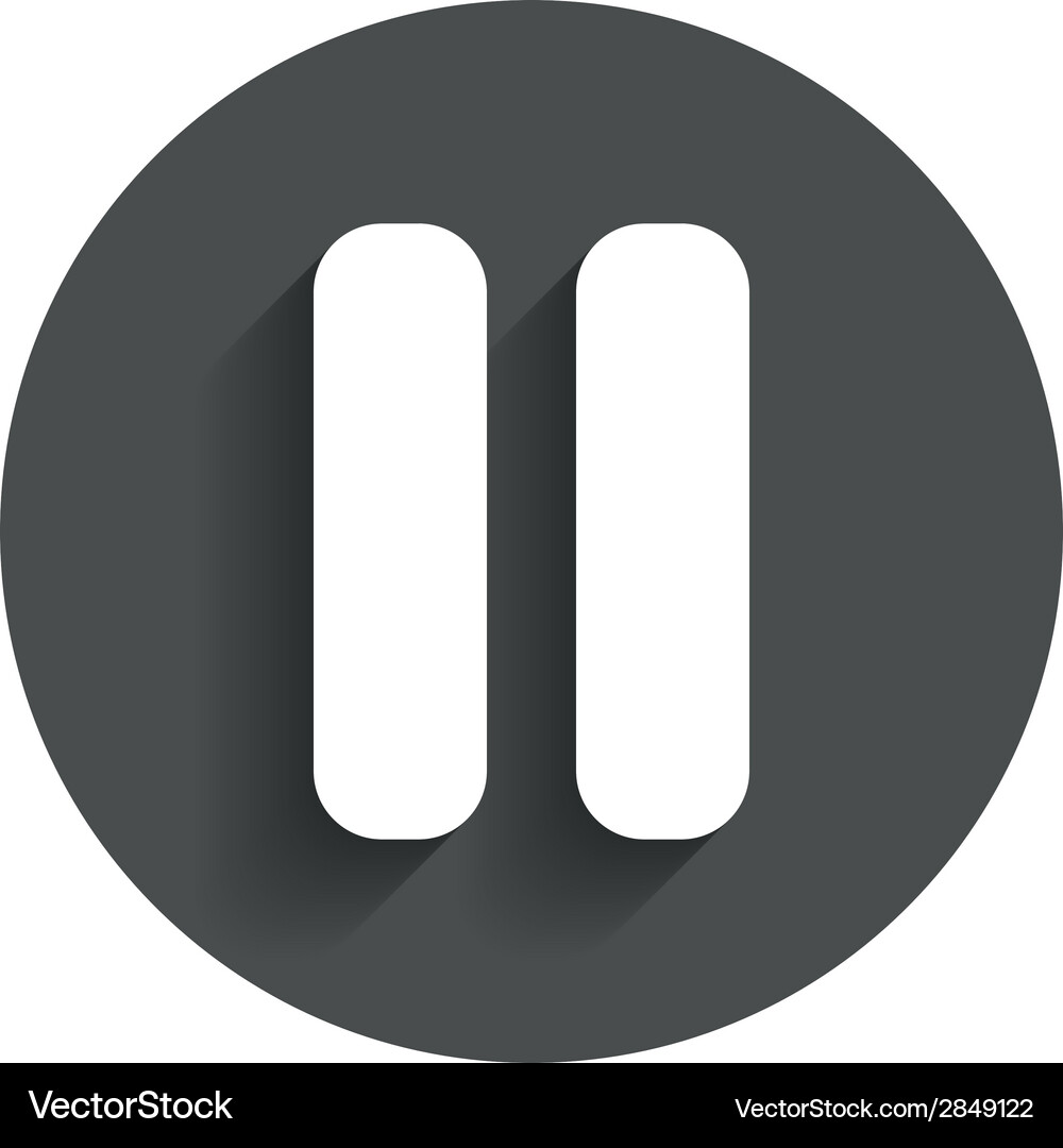 Pause sign icon player navigation button Vector Image