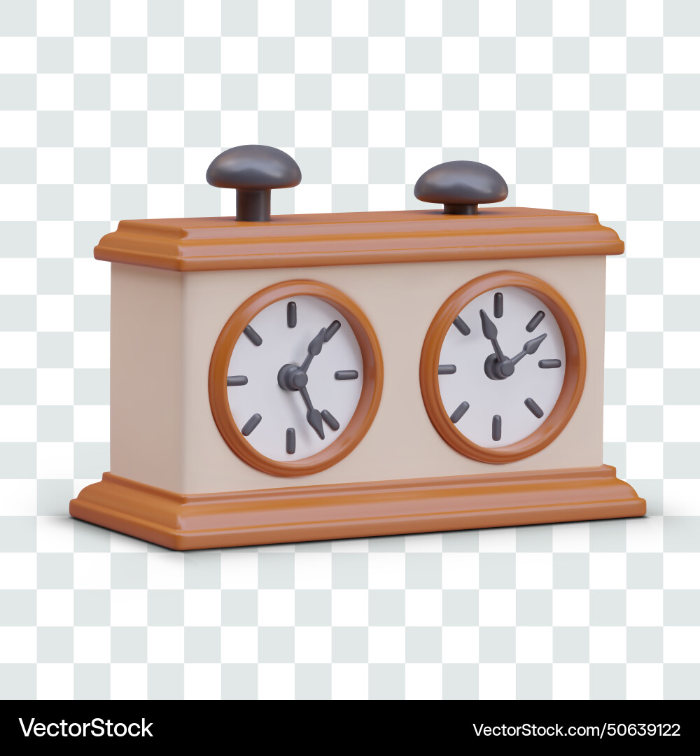 Realistic chess clock with two round dials vector image
