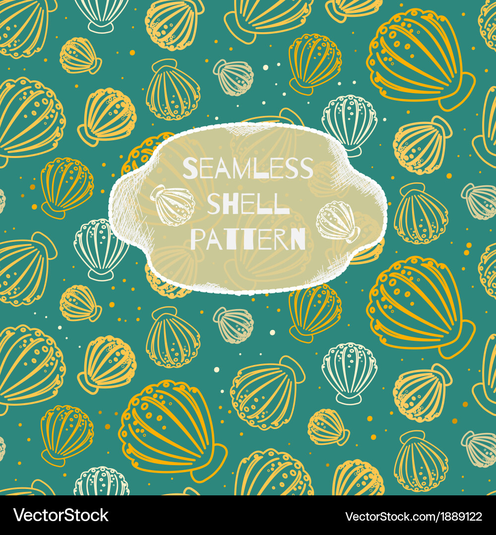 Seamless Seashell Pattern vector image