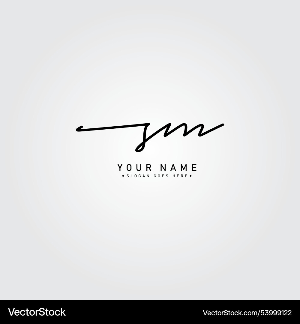 Sm signature logo - handwritten template Vector Image