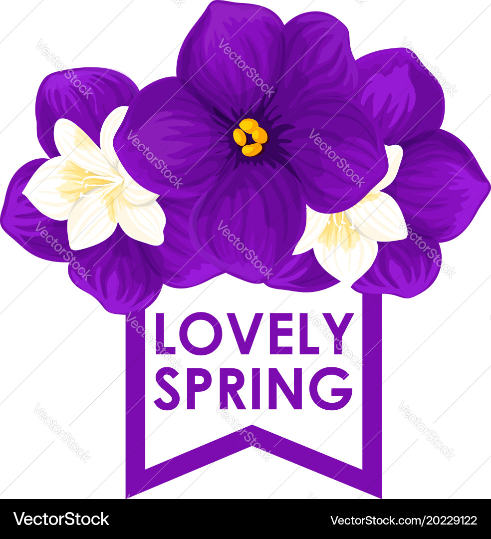 Spring time icon of seasonal crocuses Vector Image