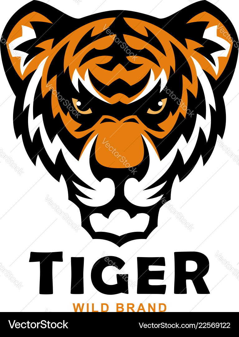 Tiger head mascot wild vector image