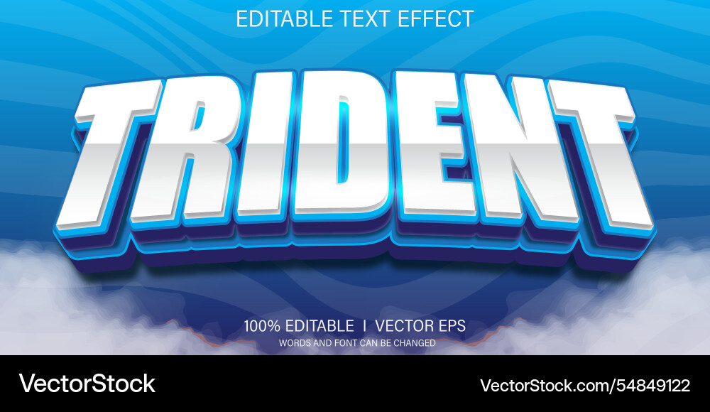 Trident text effect with modern style design Trident text effect with modern style design vector image