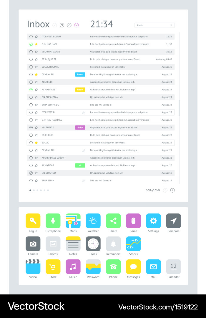 Ui is a set components featuring the flat design vector image