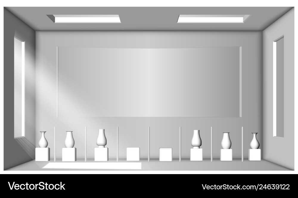 Weißes Zimmer mit zwei Fenstern und einer Sammlung Weißes Zimmer mit zwei Fenstern und einer Sammlung vektorbild