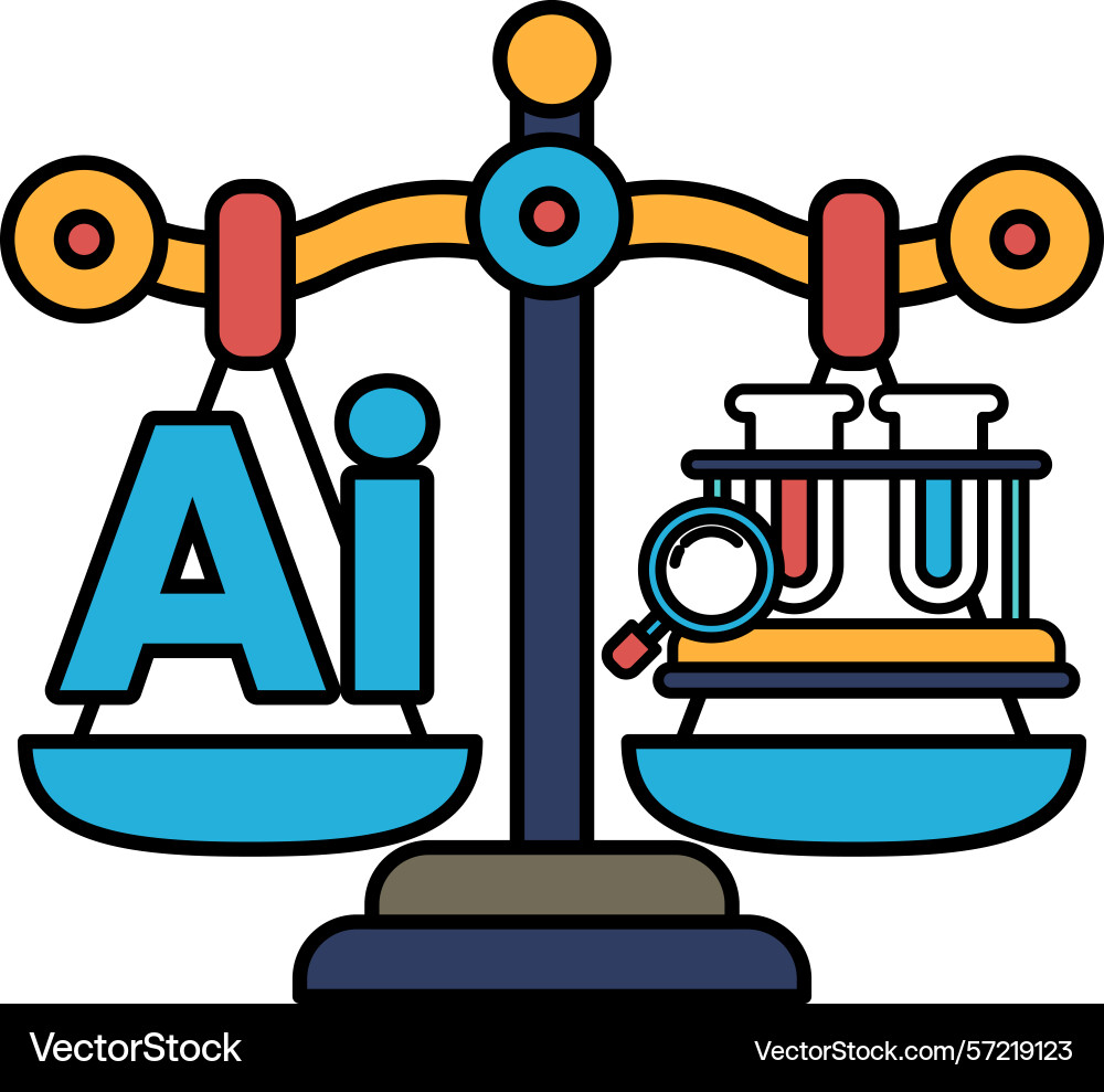A scale with the letters ai A scale with the letters ai vector image