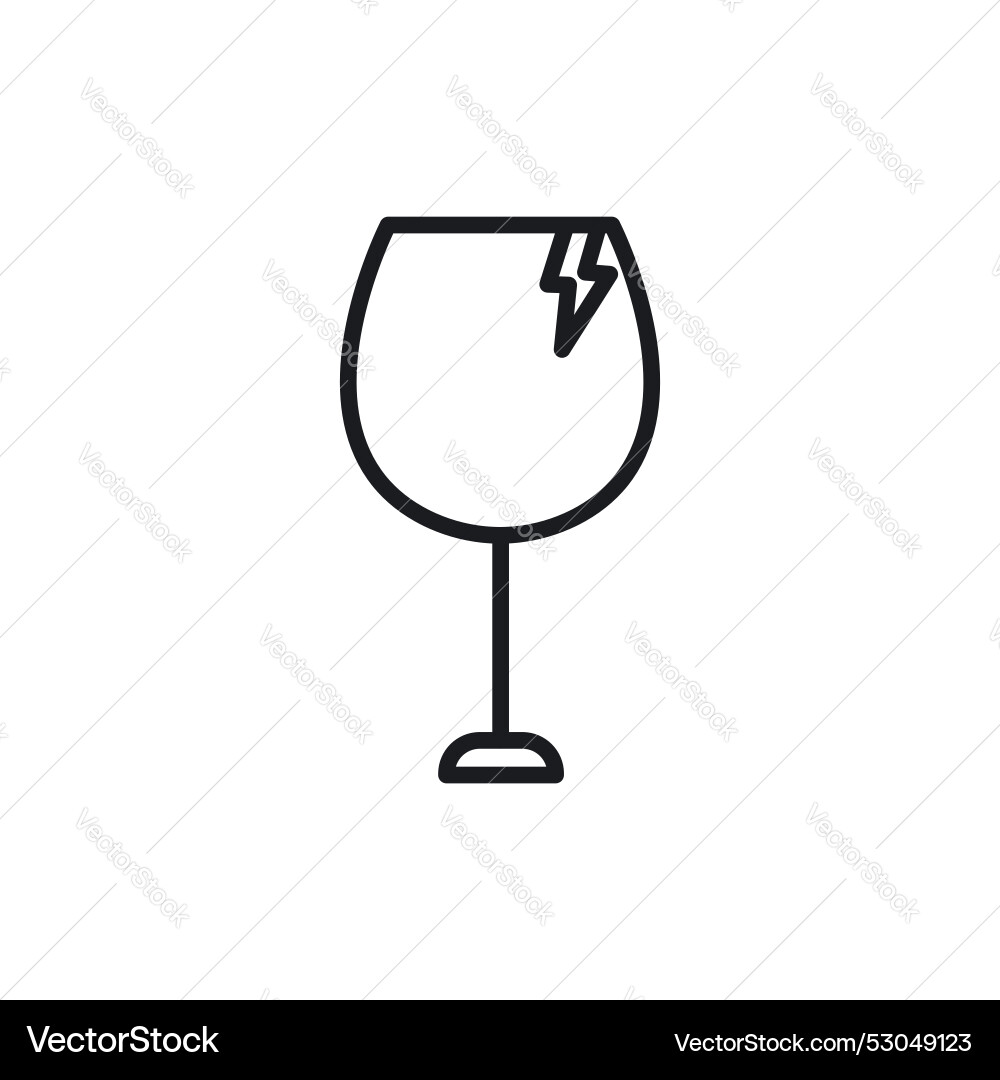 Box fragile icon isolated on white background Vector Image