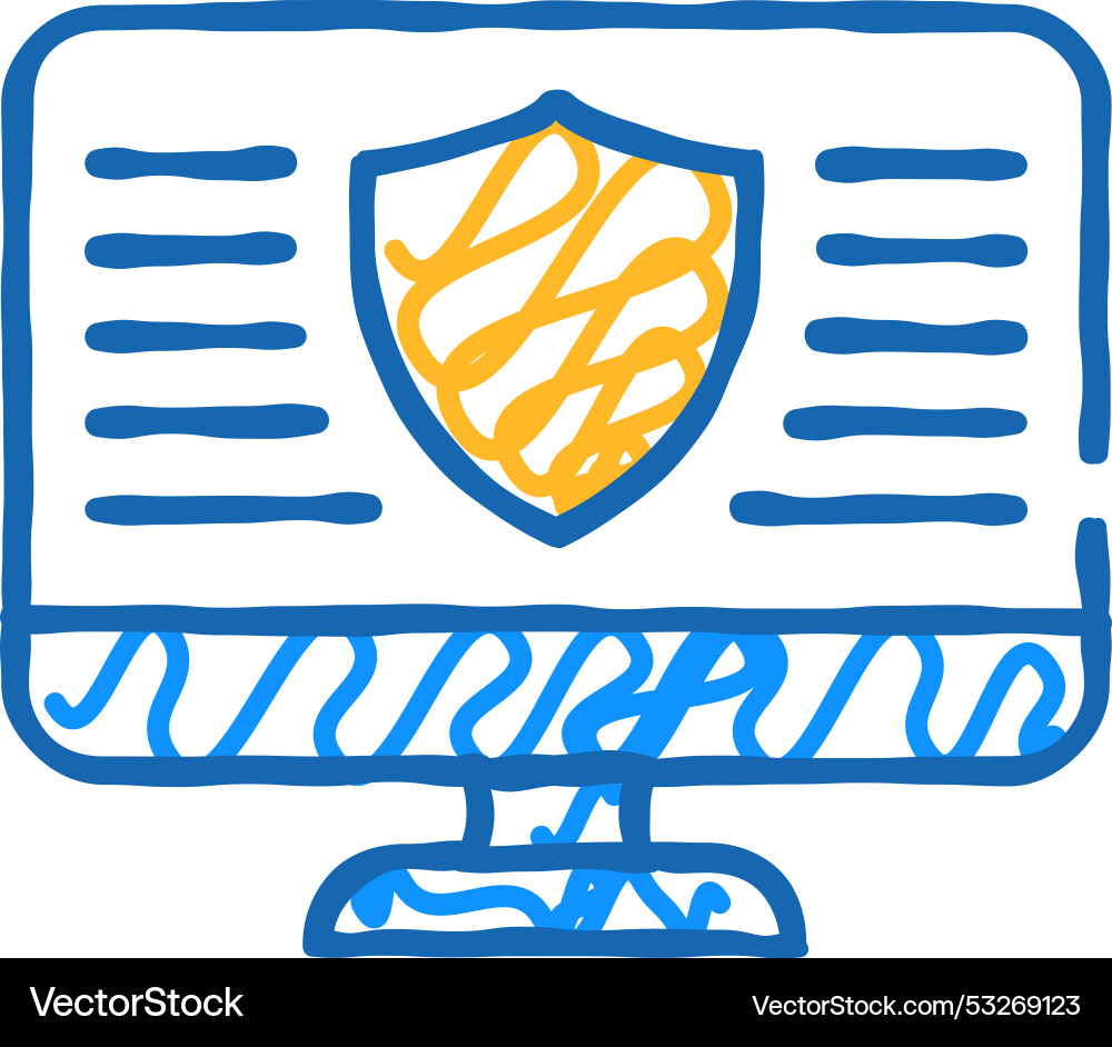 Data security operating system icon doodle vector image