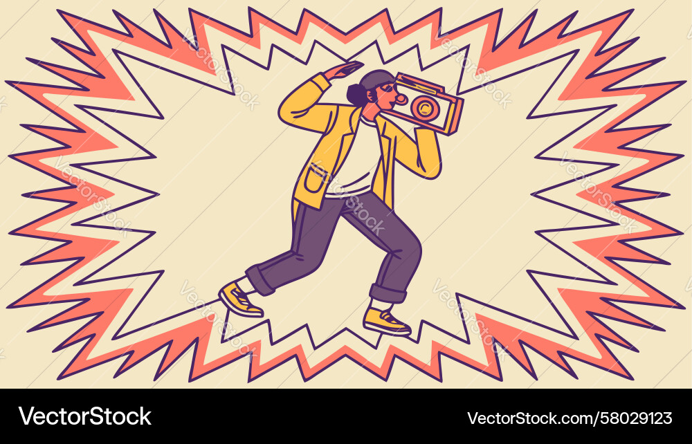 Dynamic Runner with Burst Vector Image