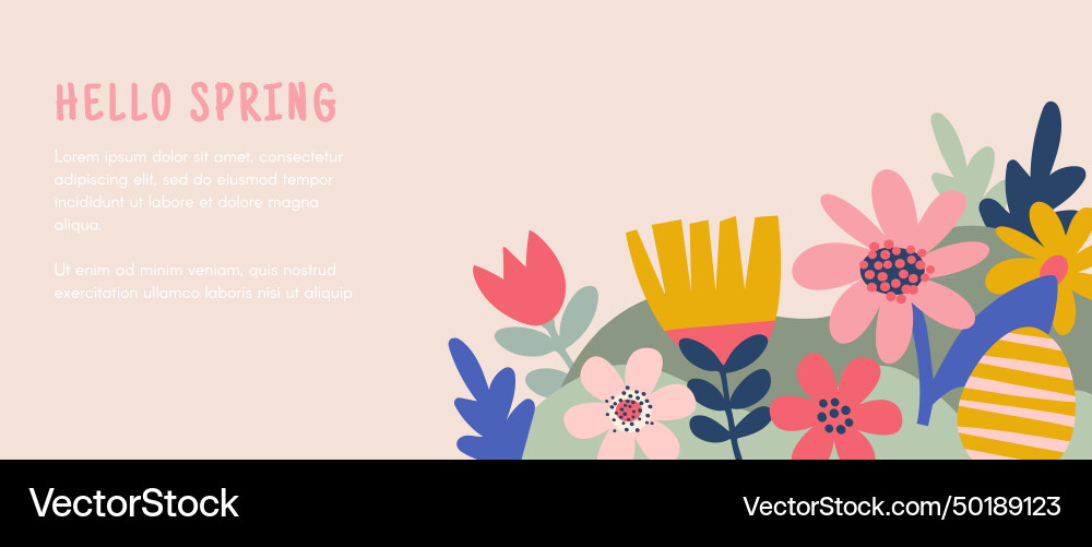 Hello spring summer time happy easter decorated Hello spring summer time happy easter decorated vector image