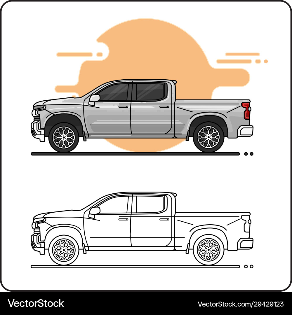 Modern Pickup Truck Vector Image