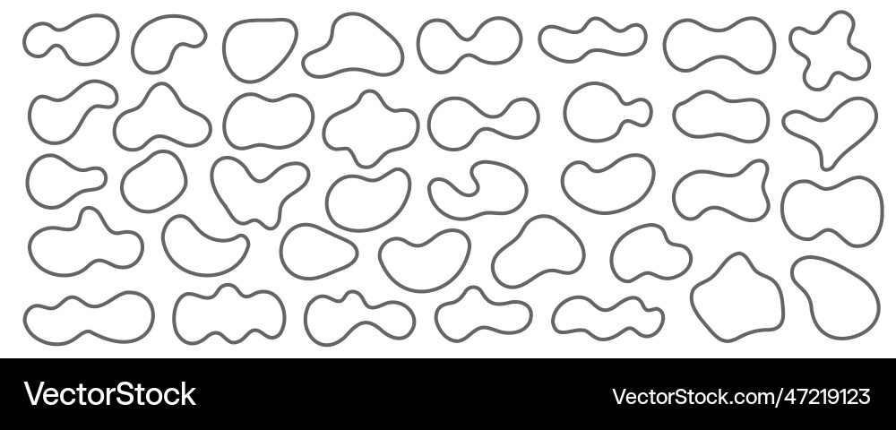 Organic blob shapes set amorphous liquid elements Organic blob shapes set amorphous liquid elements vector image