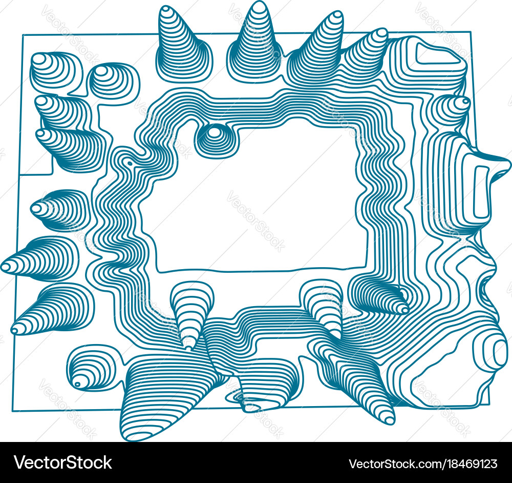 Topographical map of the locality Vector Image