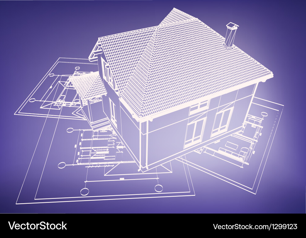 Wireframe buildings Vector Image