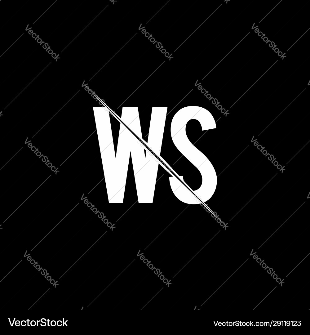Ws logo monogram with slash style design template Vector Image