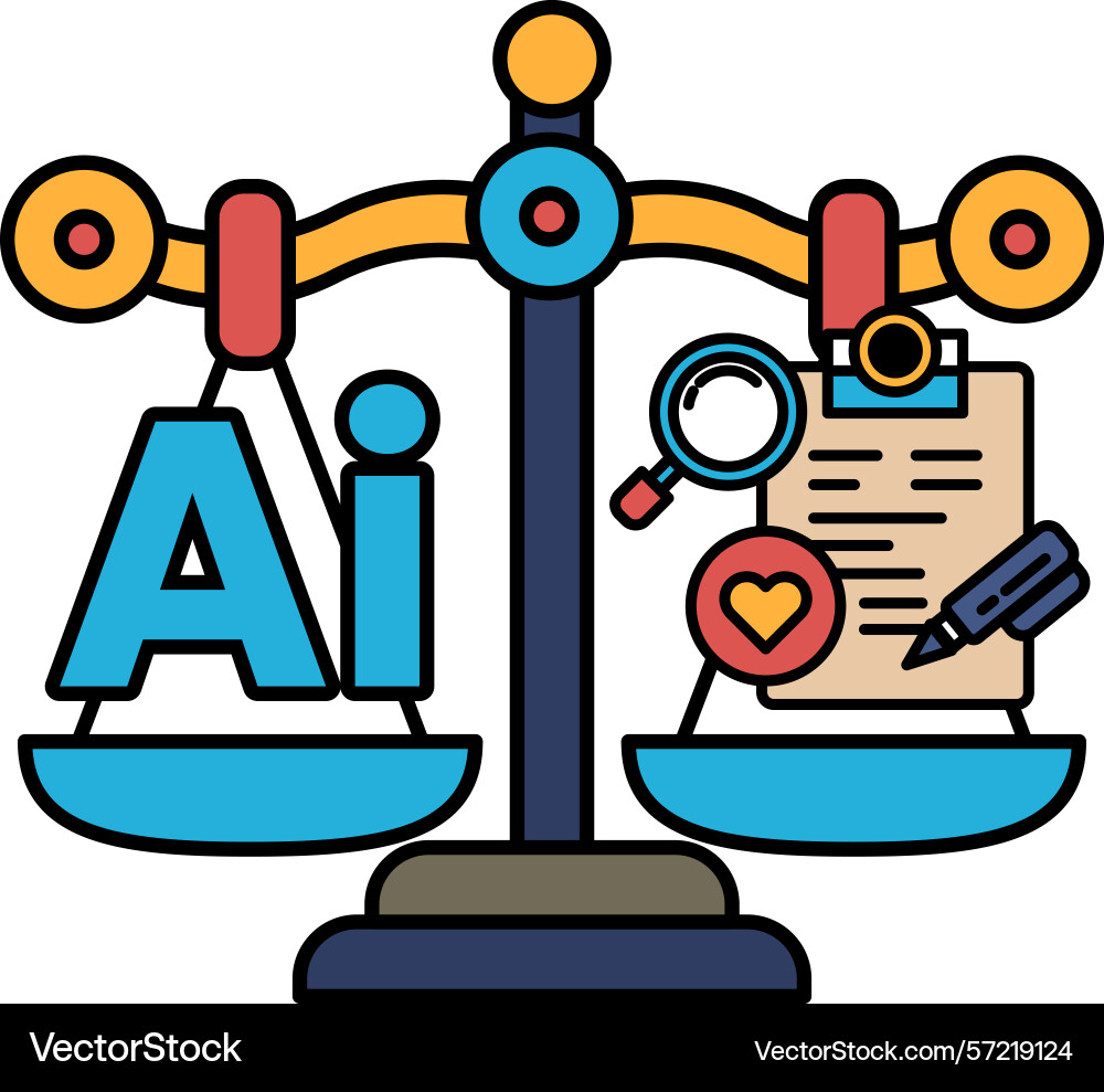 A scale with the letters ai A scale with the letters ai vector image