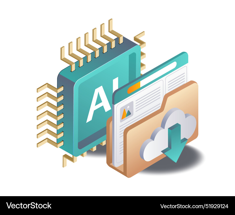 Artificial intelligence for data management Artificial intelligence for data management vector image