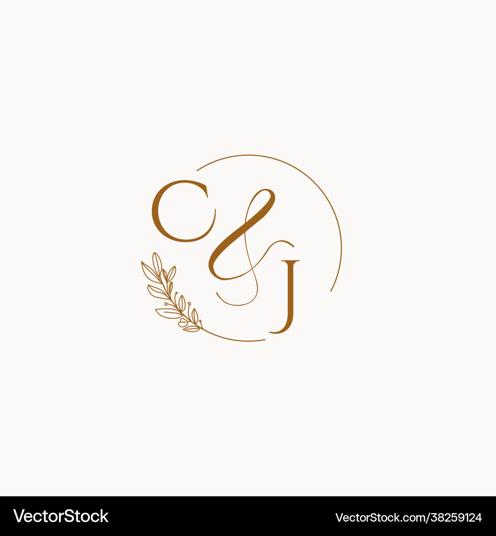 Cj initial wedding monogram logo Royalty Free Vector Image