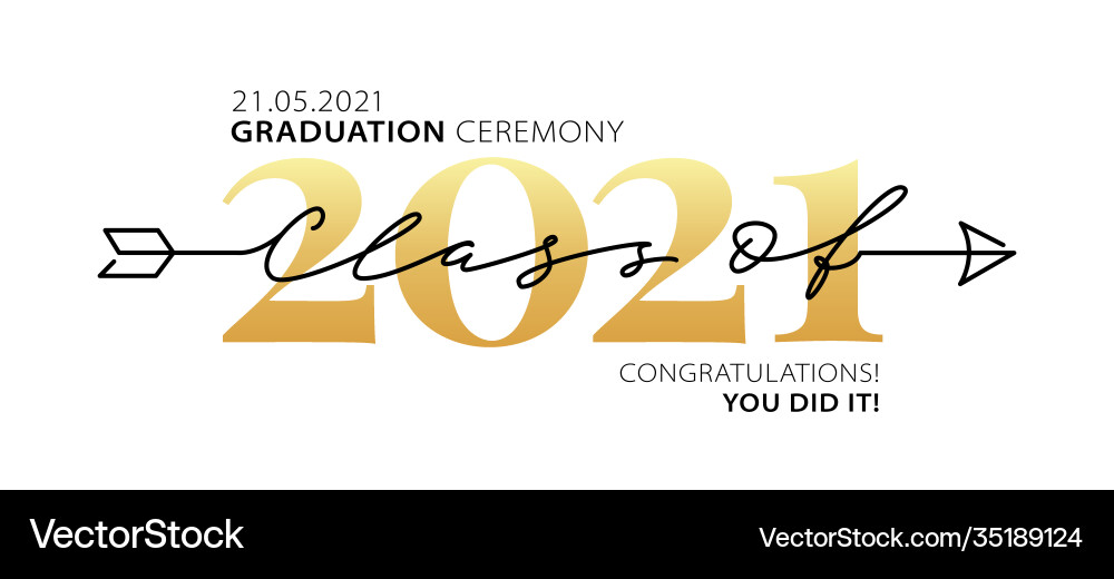 Graduation ceremony class 2021 modern Graduation ceremony class 2021 modern vector image