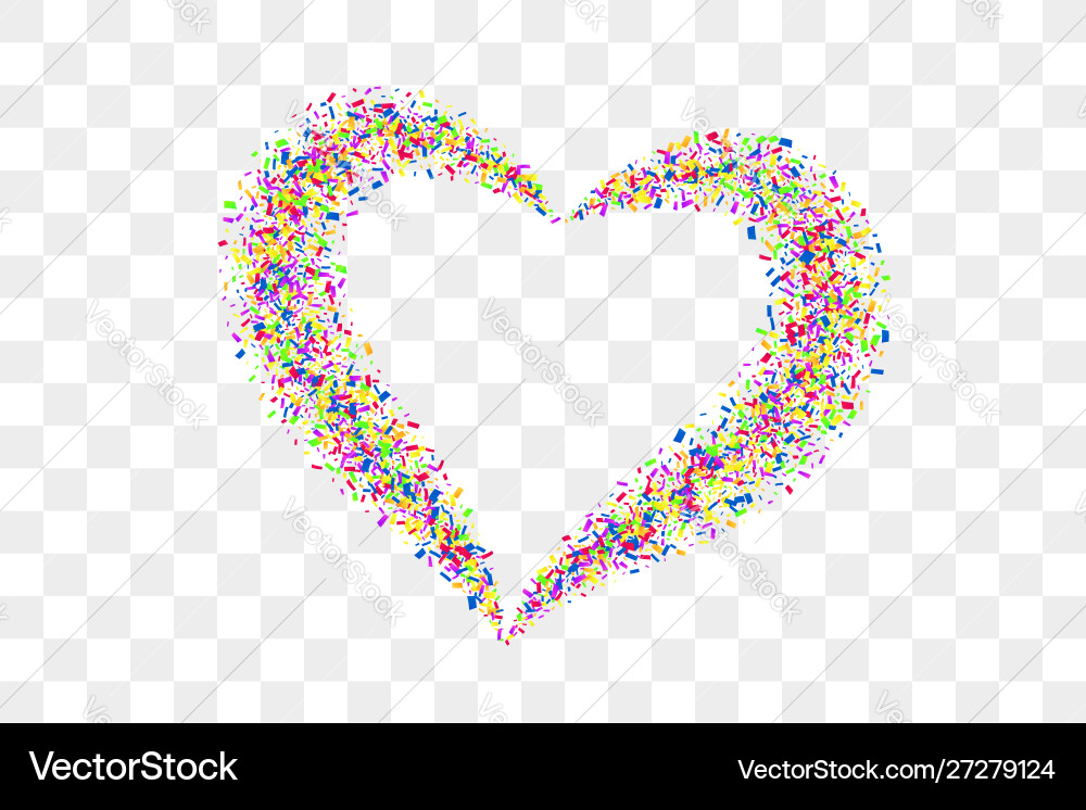 Heart confetti isolated white transparent Heart confetti isolated white transparent vector image