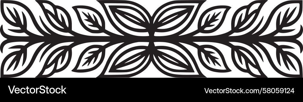 Leaf Border Pattern - Botanical Frame Vector Image