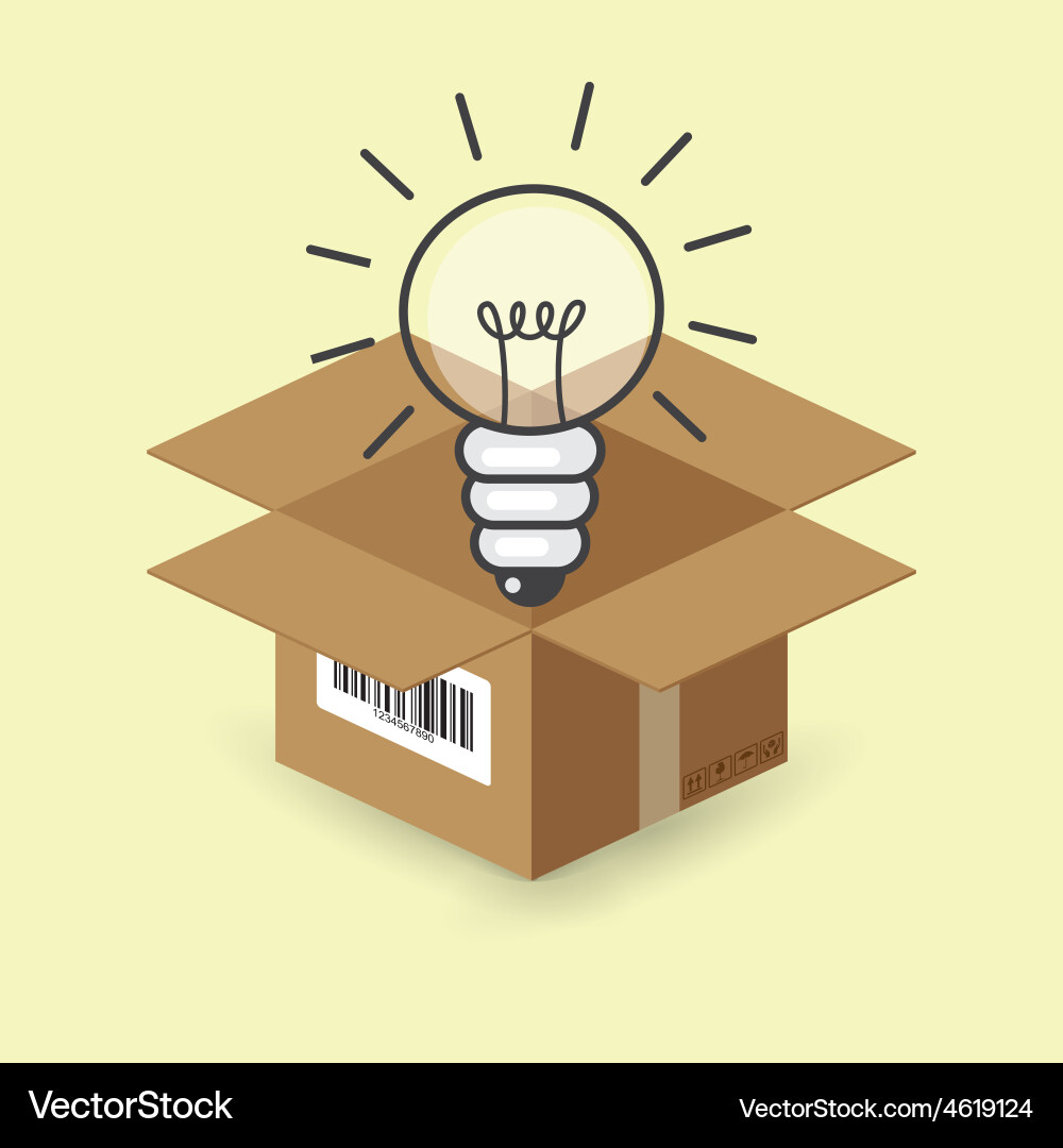 Lightbulb in the box Vector Image